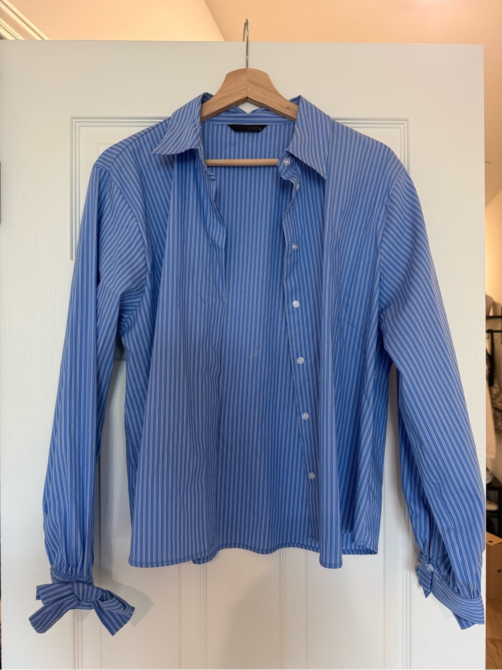 Zara Blue Striped Long-Sleeve Shirt
